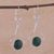 Chrysocolla dangle earrings, 'Andean Moon' - Chrysocolla and Silver Dangle Earrings (image 2c) thumbail