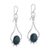 Chrysocolla dangle earrings, 'Andean Moon' - Chrysocolla and Silver Dangle Earrings (image 2e) thumbail