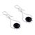 Obsidian dangle earrings, 'Andean Moon' - Handmade Sterling Silver Dangle Obsidian Earrings (image 2e) thumbail