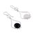 Obsidian dangle earrings, 'Andean Moon' - Handmade Sterling Silver Dangle Obsidian Earrings (image 2f) thumbail