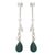Pearl and chrysocolla dangle earrings, 'Sweet Perfection' - Chrysocolla and Pearl Earrings Sterling Silver 925 thumbail