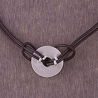 Men s sterling silver and leather necklace Intrepid Peru