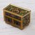 Painted glass chest of drawers, 'Jade Majesty' - Reverse Painted Glass Jewelry Box thumbail