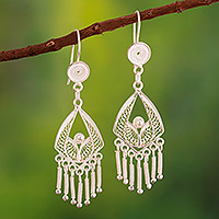 Sterling silver chandelier earrings Inca Royal Peru