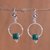 Chrysocolla dangle earrings, 'Flowers, Hugs and Presents' - Chrysocolla dangle earrings thumbail
