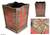Painted glass wastebasket, 'Fiery Color' - Hand Crafted Reverse Painted Glass Wastebasket thumbail