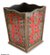Painted glass wastebasket, 'Fiery Color' - Hand Crafted Reverse Painted Glass Wastebasket (image 2a) thumbail