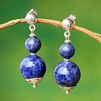 Sodalite dangle earrings,