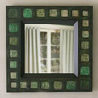Leather mirror,