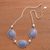 Angelite pendant necklace, 'Heavenly Sky' - Fine Silver Angelite Pendant Necklace (image 2b) thumbail