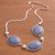Angelite pendant necklace, 'Heavenly Sky' - Fine Silver Angelite Pendant Necklace (image 2c) thumbail