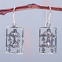 Sterling silver dangle earrings Garden Window Peru