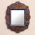 Mirror, 'Pretty in Blue' - Floral Blue Mirror Charming Artisan Reverse Painted Glass thumbail