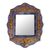 Mirror, 'Pretty in Blue' - Floral Blue Mirror Charming Artisan Reverse Painted Glass (image 2a) thumbail