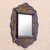Mirror, 'Pretty in Blue' - Floral Blue Mirror Charming Artisan Reverse Painted Glass (image 2b) thumbail