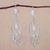 Silver chandelier earrings, 'White Autumn' - Fine Silver Chandelier Earrings thumbail