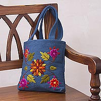 Wool handbag Autumn Flowers Peru