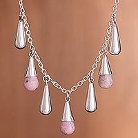 Rhodochrosite pendant necklace,