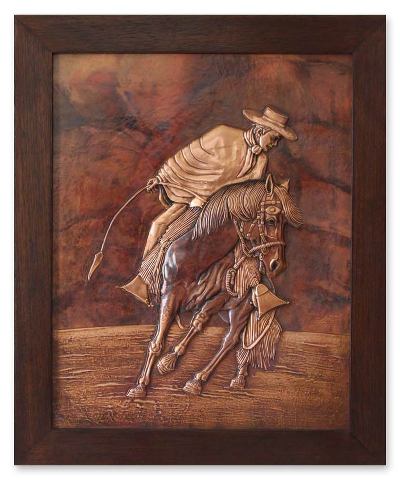 Copper Gaucho Wall Panel Original Handmade in Peru