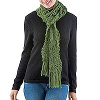 100% alpaca scarf Emerald Daisy Peru