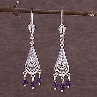 Amethyst chandelier earrings Constellations Peru