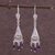 Amethyst chandelier earrings, 'Constellations' - Hand Made Amethyst and Fine Silver Filigree Earrings thumbail