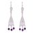 Amethyst chandelier earrings, 'Constellations' - Hand Made Amethyst and Fine Silver Filigree Earrings (image 2a) thumbail