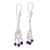 Amethyst chandelier earrings, 'Constellations' - Hand Made Amethyst and Fine Silver Filigree Earrings (image 2d) thumbail