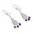 Amethyst chandelier earrings, 'Constellations' - Hand Made Amethyst and Fine Silver Filigree Earrings (image 2e) thumbail