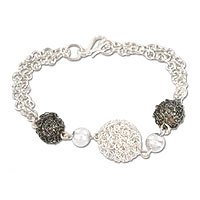 Silver pendant bracelet,