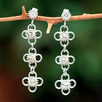 Sterling silver flower earrings Daisy Chain Peru