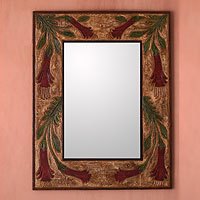Leather mirror,