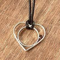 Garnet heart necklace,