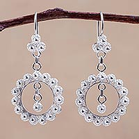 Silver dangle earrings Filigree Princess Peru