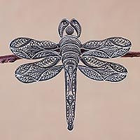 Silver filigree brooch pin Filigree Dragonfly Peru