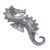 Silver filigree brooch pin, 'Filigree Seahorse' - Unique Fine Silver Filigree Brooch Pin (image 2c) thumbail