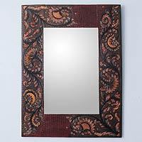 Leather mirror,