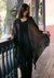 Reversible alpaca blend ruana cloak, 'Mocha Blossom' - Fair Trade Womens Floral Alpaca Wool Wrap Ruana thumbail