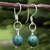 Chrysocolla dangle earrings,