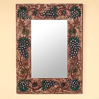 Leather mirror,