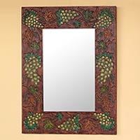Leather mirror,