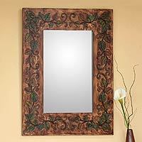 Leather mirror,
