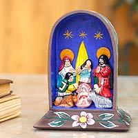 Ceramic retablo sculpture,