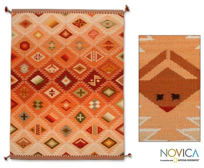 Wool rug, Many Masks (6x8.5)