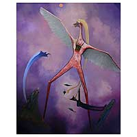 'Flying Personage' (2007) - Abstract Surrealist Painting (2007)