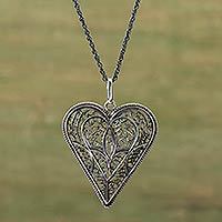 Silver heart necklace,