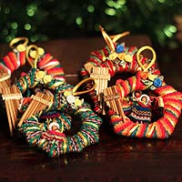 Ornaments, 'Musical Wreath' (set of 6) - Ornaments (Set of 6)