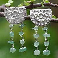 Aventurine chandelier earrings,
