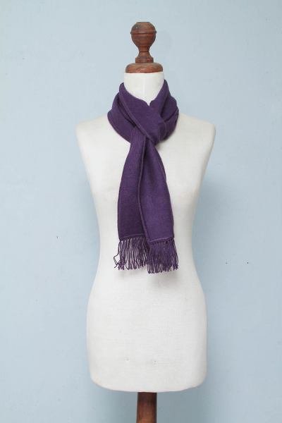 Alpaca blend scarf, Snug Violet