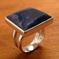 Sodalite cocktail ring,